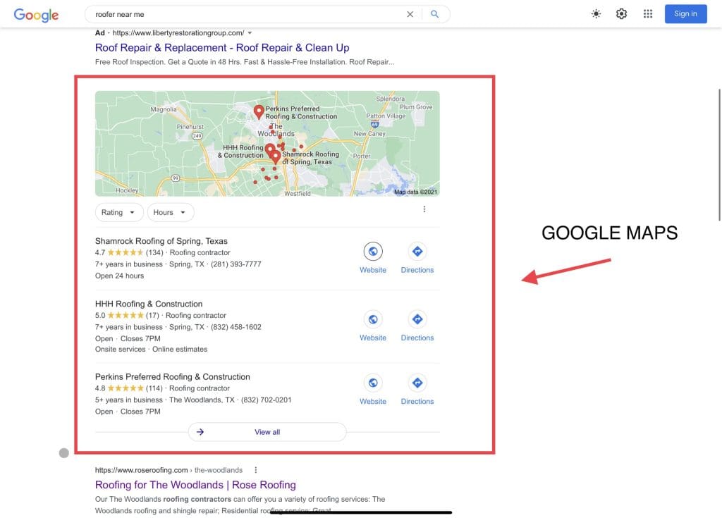 how to hire a roofer google maps