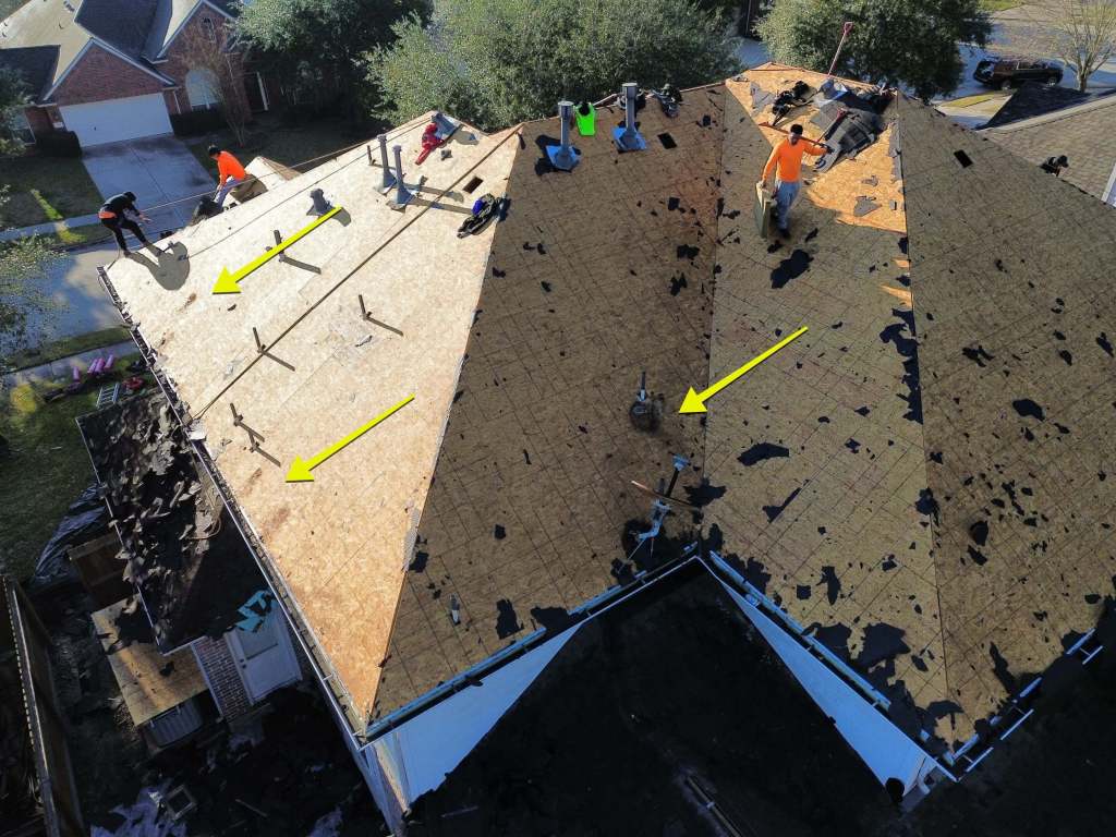 Roof Decking Repair during Houston Roof Replacement